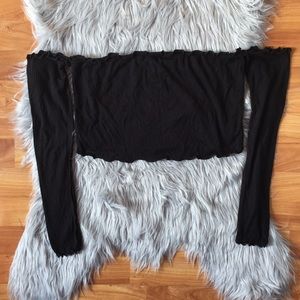 NWT forever21 black off the shoulder crop top
